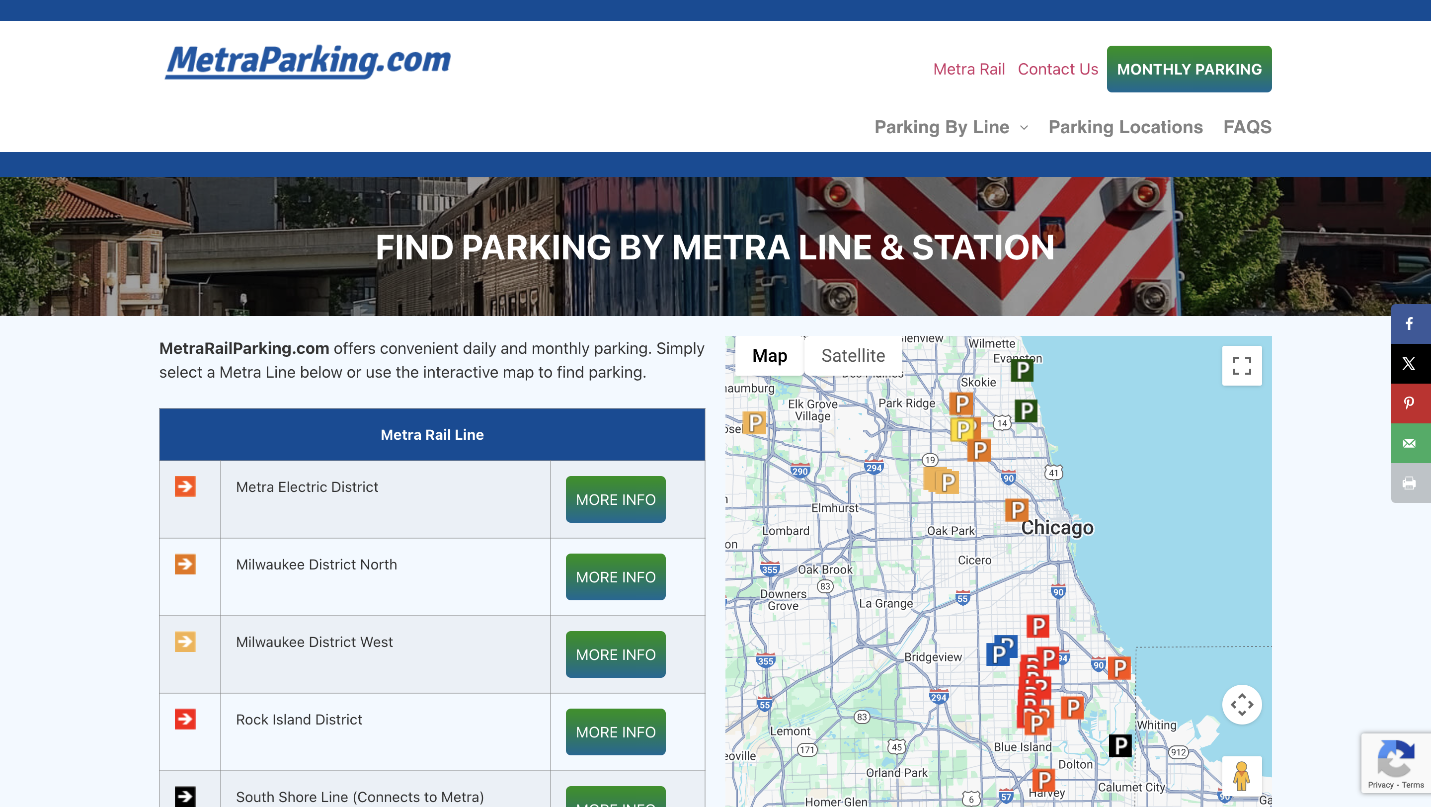 Metra Park Parking Guide Screenshot